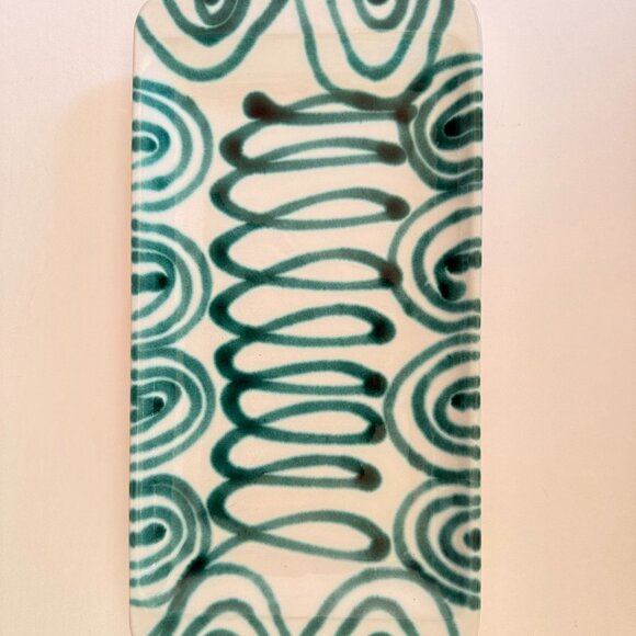 A Pair of Gmundner Keramik Green Flamed Platters From Austria - Picture 2 of 6